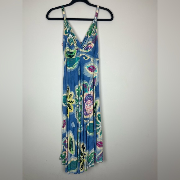 JAMS WORLD Hawaii Tropical Floral Sienna Blue Dress XS - Picture 5 of 10